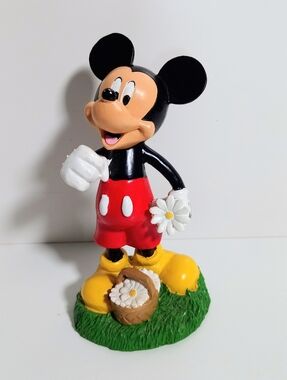 Vintage Disney Mickey Mouse 6" Picking Daisies Statue Outdoor Decor